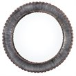 Bowery Hill Modern Decorative Mirror in Silver and Rustic Brown