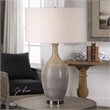 Bowery Hill Contemporary Table Lamp in Textured Gray and Beige