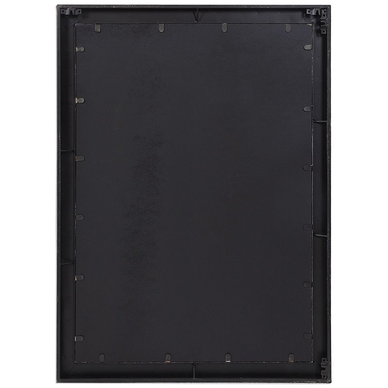 Bowery Hill Contemporary Decorative Mirror in Rustic Aged Black
