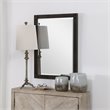 Bowery Hill Contemporary Decorative Mirror in Rustic Aged Black