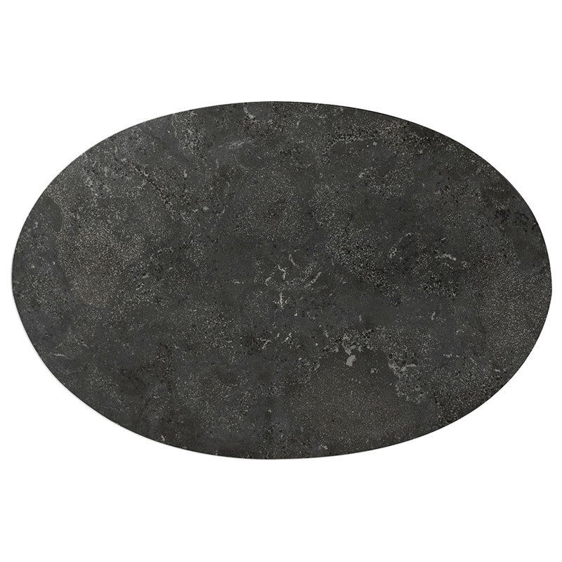 Bowery Hill Modern Stone Top Accent Table in Antique Brushed Gold