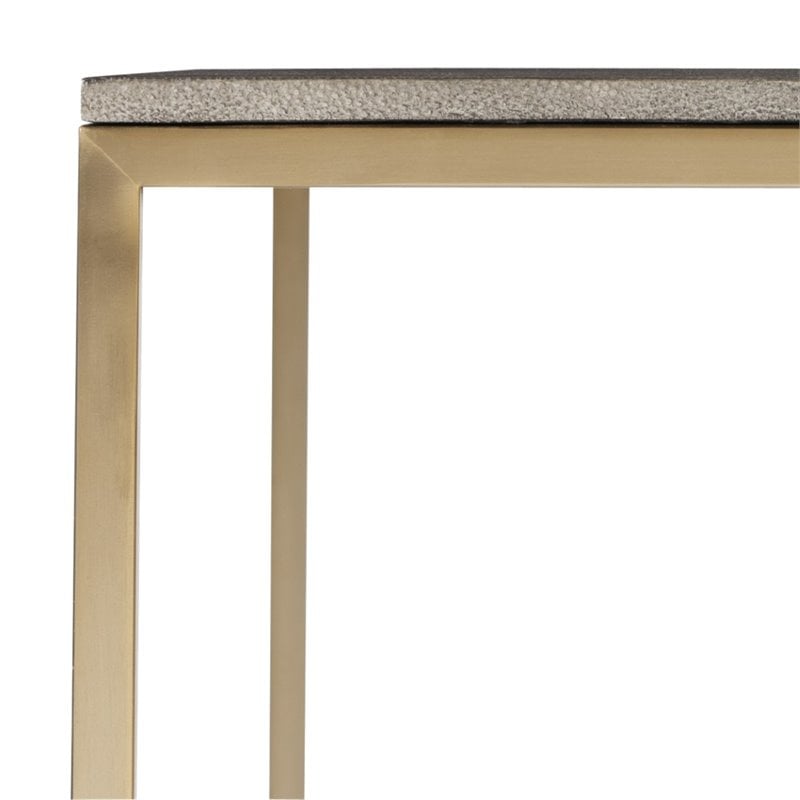 Bowery Hill Faux Shagreen Charcoal Gray Coffee Table Square 38