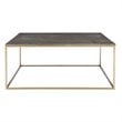 Bowery Hill Faux Shagreen Charcoal Gray Coffee Table Square 38