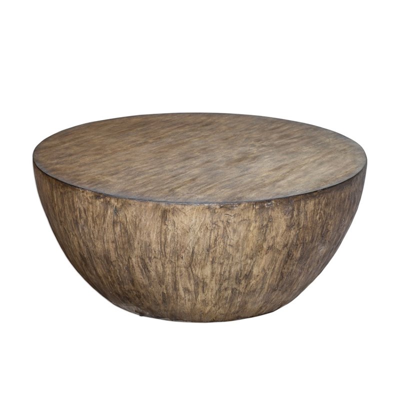 Bowery Hill MDF Aged Walnut Coffee Table Round 42