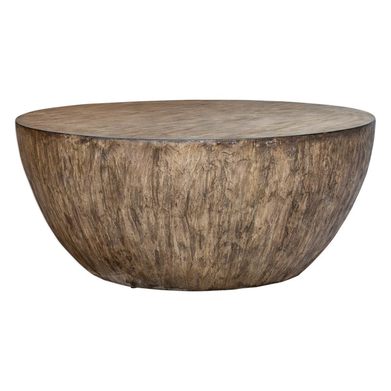 Bowery Hill MDF Aged Walnut Coffee Table Round 42