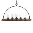 Bowery Hill 5 Light Rustic Linear Chandelier  in Weathered Bronze