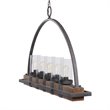 Bowery Hill 5 Light Rustic Linear Chandelier  in Weathered Bronze