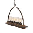 Bowery Hill 5 Light Rustic Linear Chandelier  in Weathered Bronze