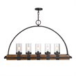 Bowery Hill 5 Light Rustic Linear Chandelier  in Weathered Bronze
