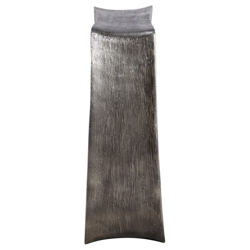 Bowery Hill Mixing Art with Function Contemporary Resin Side Table in Silver