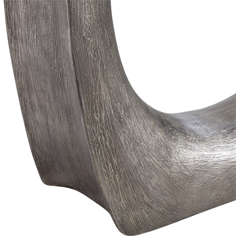 Bowery Hill Mixing Art with Function Contemporary Resin Side Table in Silver