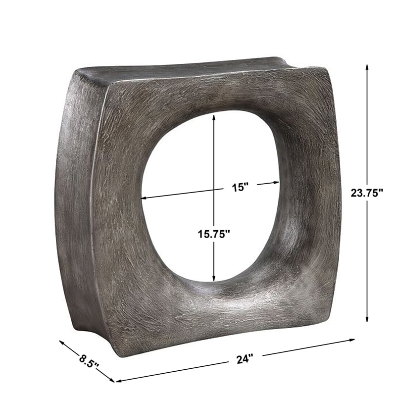 Bowery Hill Mixing Art with Function Contemporary Resin Side Table in Silver