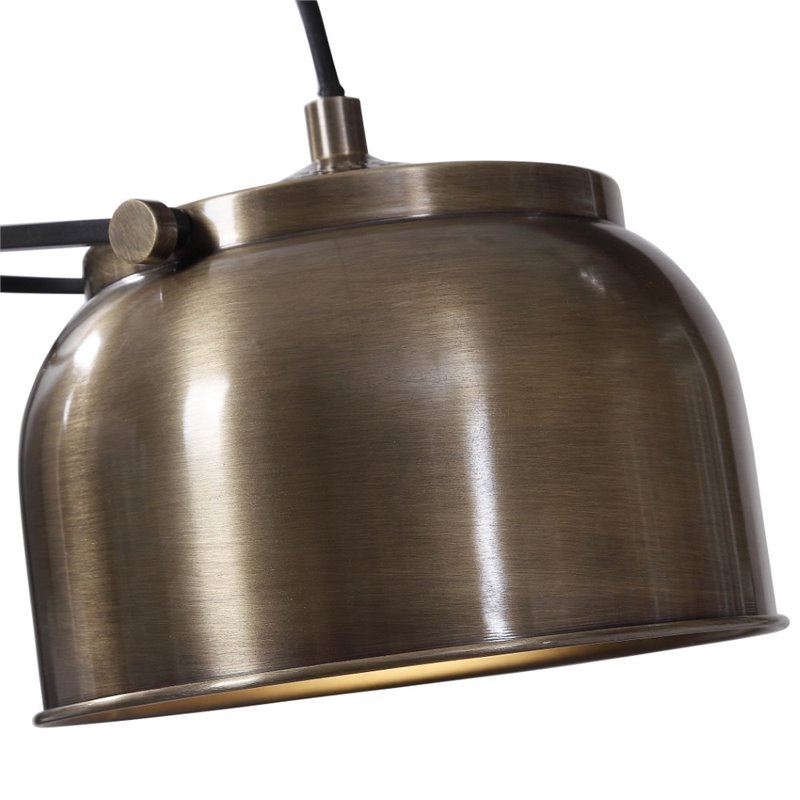 Bowery Hill Contemporary Industrial Floor Lamp in Antique Brass