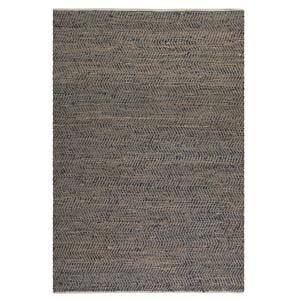 Bowery Hill Modern Rescued Leather and Hemp 5' x 8' Rug in Brown
