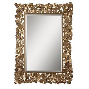 Bowery Hill Contemporary Mirror in Antique Gold Leaf Finish