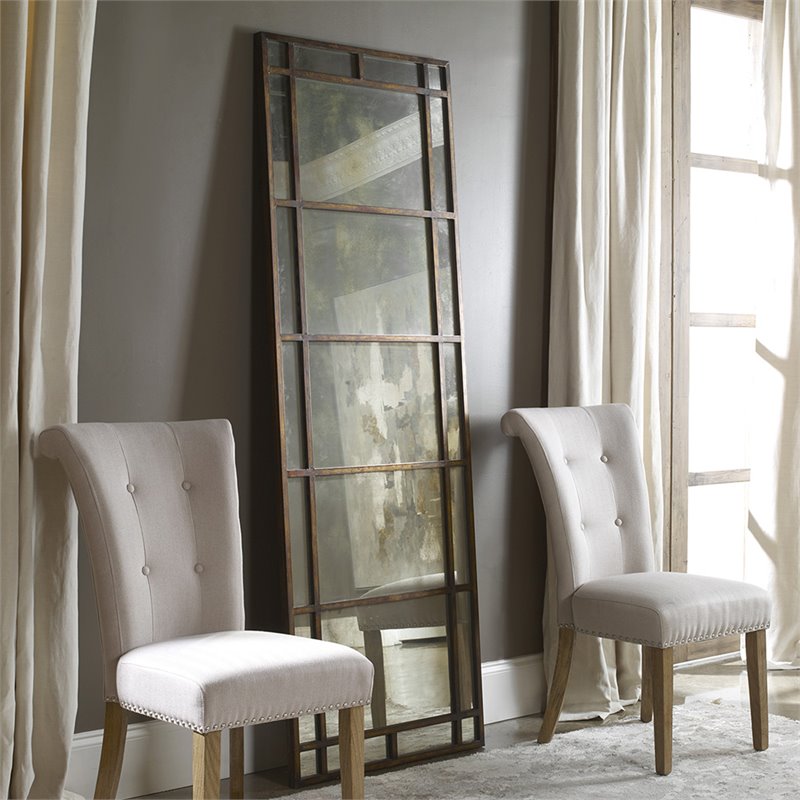 Bowery Hill Contemporary Mirror in Antique Gold