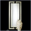 Bowery Hill Wood Scratched Silver Mirror Rectangular 76