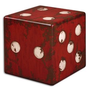Bowery Hill Contemporary Fir Wood Accent Table in Red