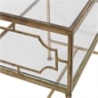 Bowery Hill Contemporary Metal/Tempered Glass Side Table in Gold