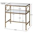 Bowery Hill Contemporary Metal/Tempered Glass Side Table in Gold