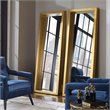 Bowery Hill Contemporary Solid Wood Gold Leaner Mirror