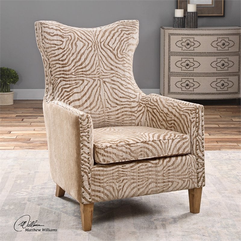 Bowery Hill Fabric Brown Armchair Rectangular 42.5