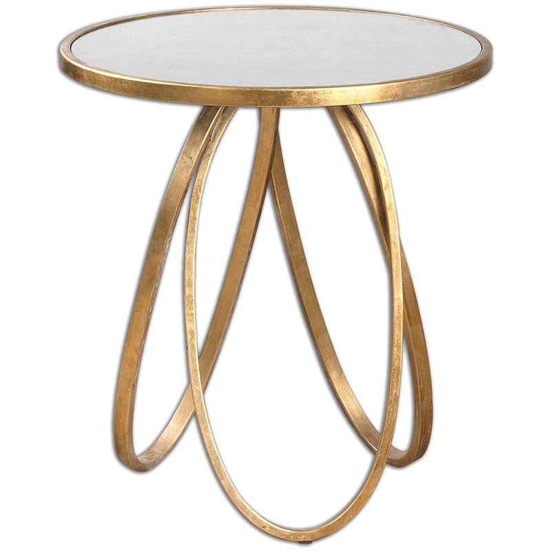 Bowery Hill Contemporary Metal Gold Accent Table