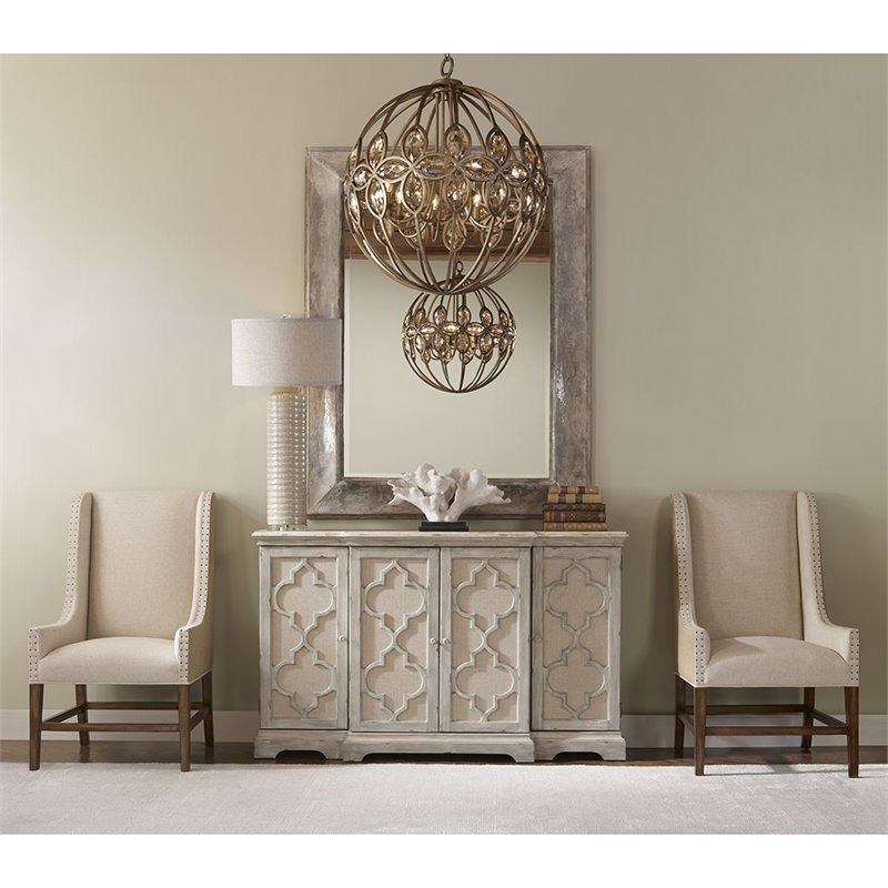 Bowery Hill Contemporary 4-Door Wood Cabinet in Weathered Gray