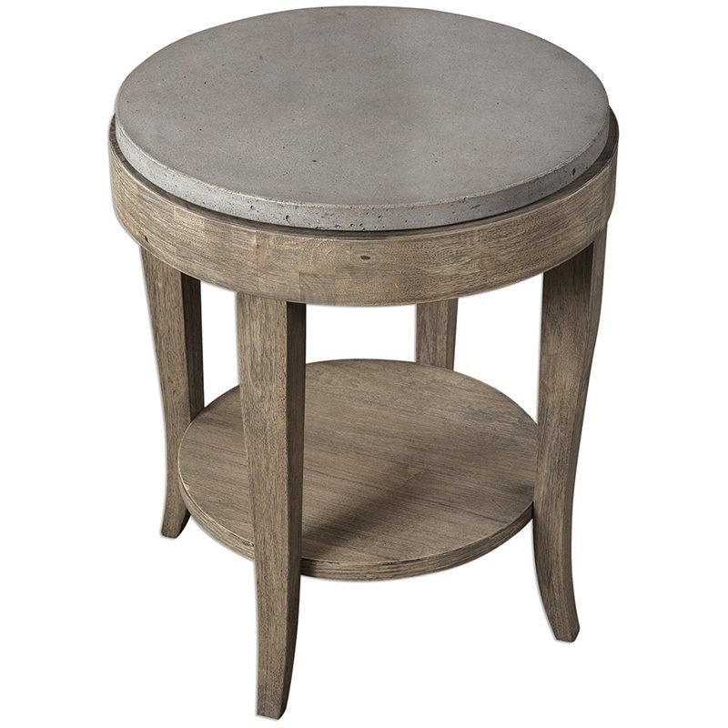 Bowery Hill Contemporary Birch Wood Round Accent Table