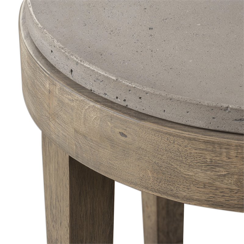Bowery Hill Contemporary Birch Wood Round Accent Table