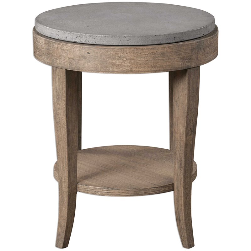 Bowery Hill Contemporary Birch Wood Round Accent Table