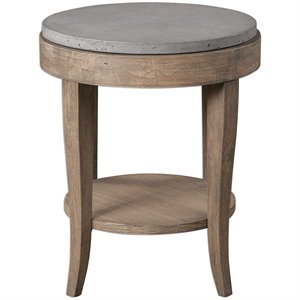 Bowery Hill Contemporary Birch Wood Round Accent Table