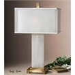 Bowery Hill Contemporary Metal Alabaster Lamp
