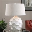 Bowery Hill Contemporary Ceramic Scalloped White Lamp