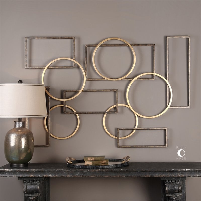 Bowery Hill Contemporary Wall Art in Bronze and Gold