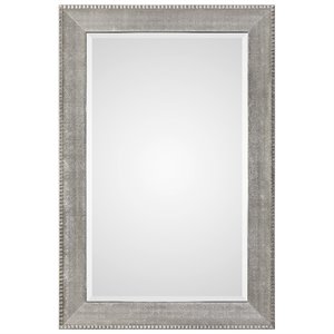 Bowery Hill Modern Decorative Glass Mirror in Antiqued Silver Edge