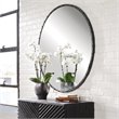 Bowery Hill Contemporary Decorative Mirror in Rustic Black
