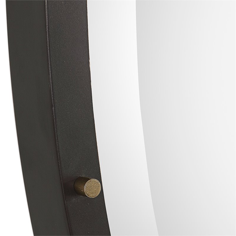 Bowery Hill Contemporary Decorative Mirror in Rustic Black
