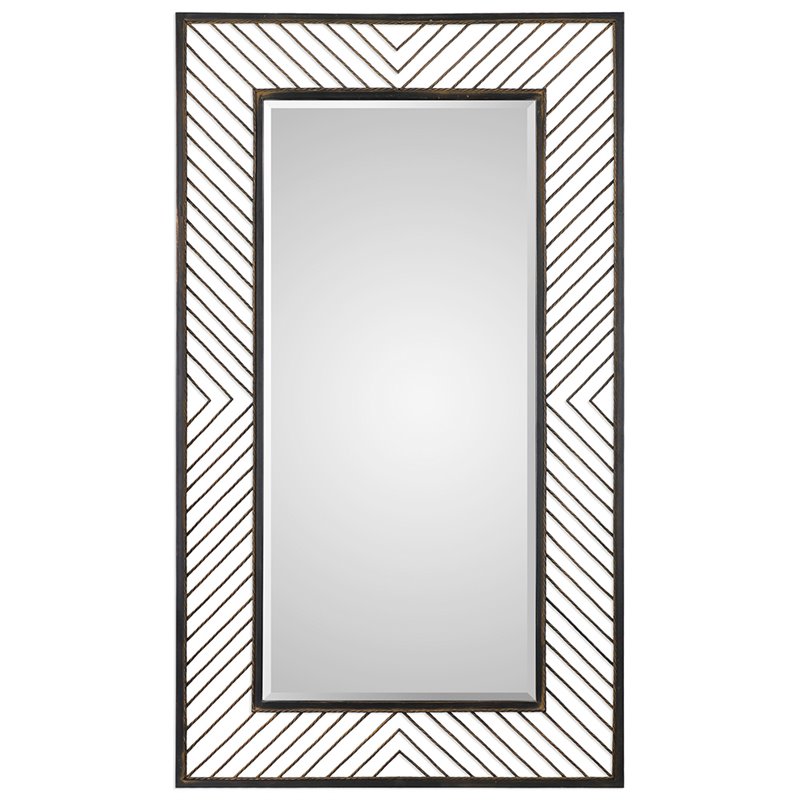 Bowery Hill Contemporary Decorative Mirror in Rustic Bronze