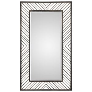 Bowery Hill Contemporary Decorative Mirror in Rustic Bronze