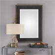 Bowery Hill Contemporary Decorative Mirror in Rustic Black