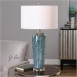 Bowery Hill Contemporary Table Lamp in Blue and White