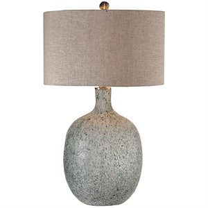 Bowery Hill Contemporary Glass Table Lamp in Blue and Green