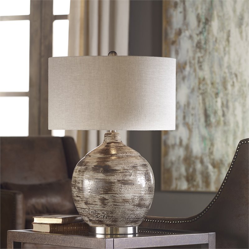 Bowery Hill Contemporary Table Lamp in Blue and Gray