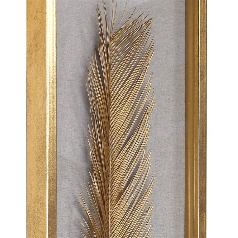 Bowery Hill MDF Gold Wall Decor Rectangular 48.25