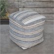 Bowery Hill Contemporary Handwoven Pouf in Light Gray