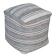 Bowery Hill Contemporary Handwoven Pouf in Light Gray