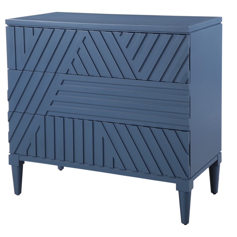 Bowery Hill Contemporary Drawer Chest in Deep Sea Blue