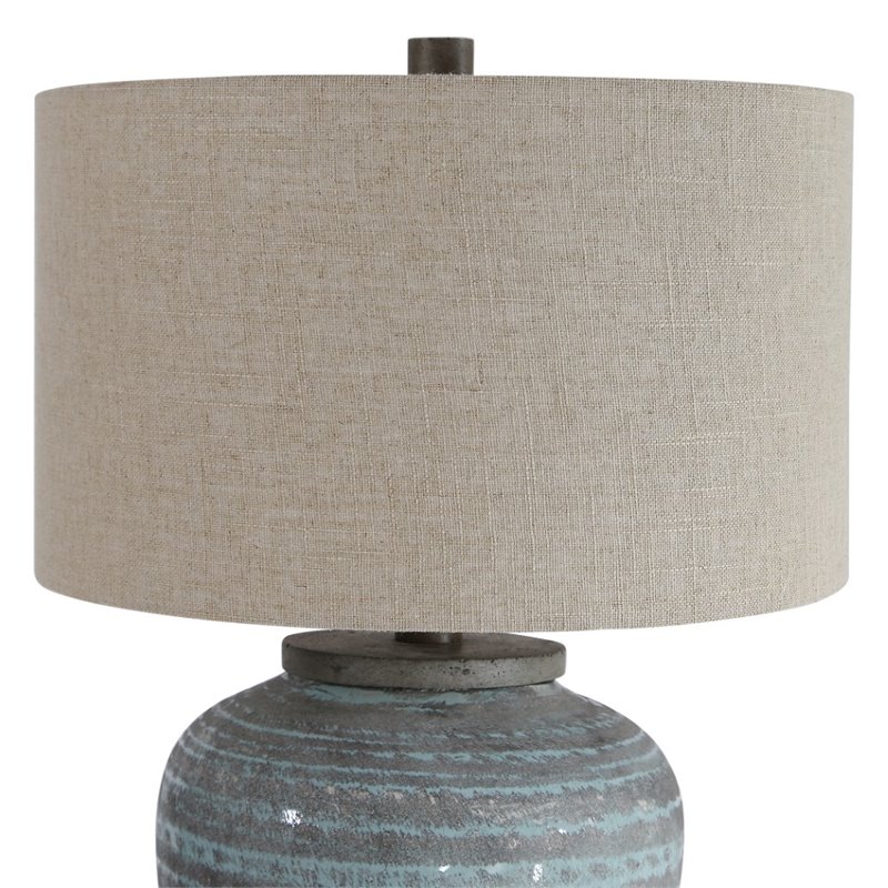 Bowery Hill Contemporary Light Table Lamp in Aqua Blue