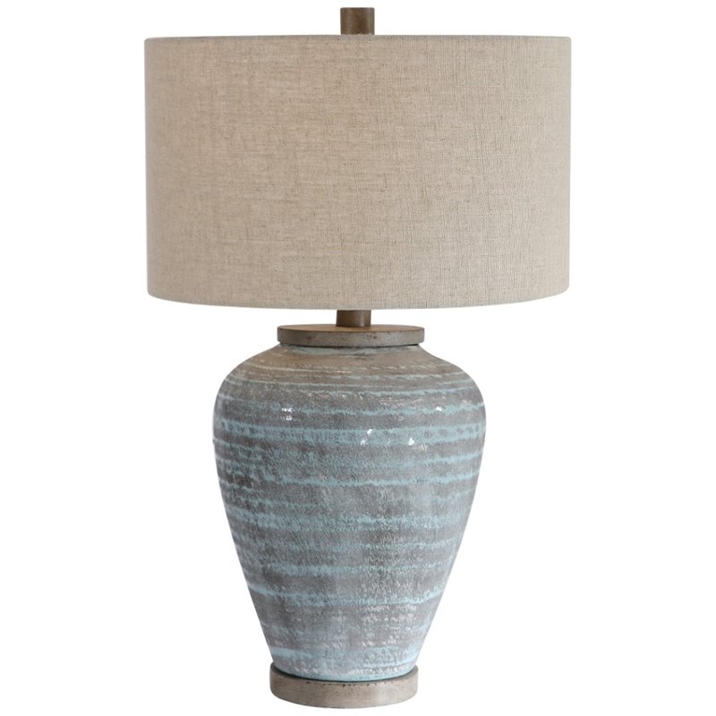 Bowery Hill Contemporary Light Table Lamp in Aqua Blue